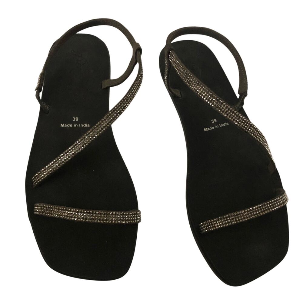 Free People Black Crystal Cove Sandal NEW - Picture 2 of 8